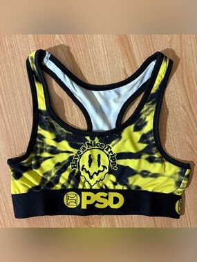 PSD Have a Nice Trip Tie-Dy Racerback Active Sports Bra Dry Tech Size XS NWT